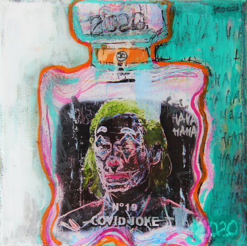 Little Nr. 19 Covid Joke van Kristin Kossi, Schilderij te koop op Singulart