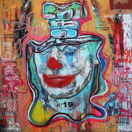Nr. 19 Covid Joker von Kristin Kossi, Malerei kaufen auf Singulart