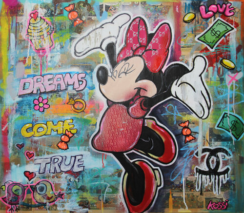 Happy Minnie Dreams come true di Kristin Kossi, Pittura in vendita su Singulart