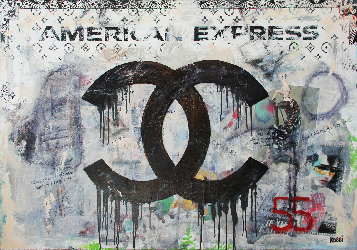 Chanel Amex by Kristin Kossi (2021) : Painting Acrylic, Oil on