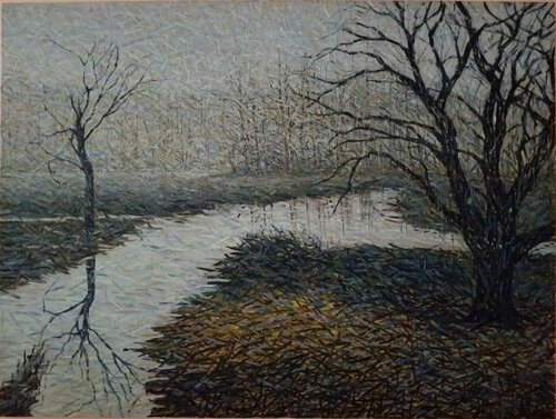 Fall Landscape With Two Trees (DIV036) von Atom Hovhanesyan, Malerei kaufen auf Singulart