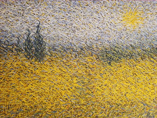 Wheat field with cypresses (DIV024) Atom Hovhanesyan