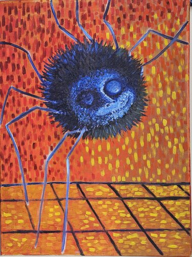 Homage to Odilon Redon's "Smiling Spider" von Atom Hovhanesyan, Malerei kaufen auf Singulart