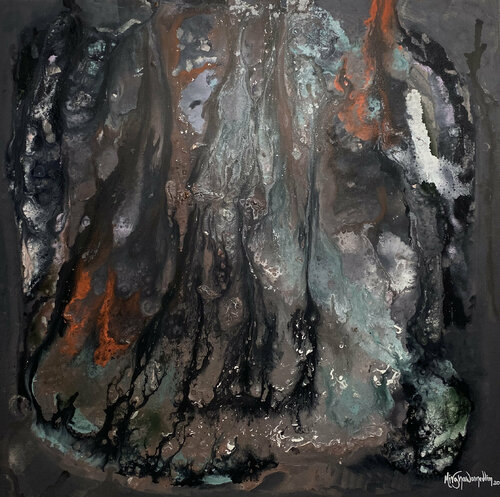 Black Fire van Parscha Mirghawameddin, Schilderij te koop op Singulart