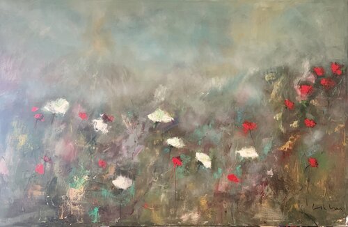 Reacción al frio del invierno,pensando en la nueva vida de la primavera di Esther Tenedor, Pittura in vendita su Singulart