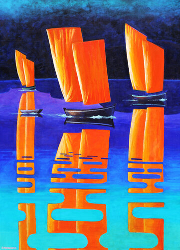 Régate lumineuse di Eric Winzenried, Pittura in vendita su Singulart