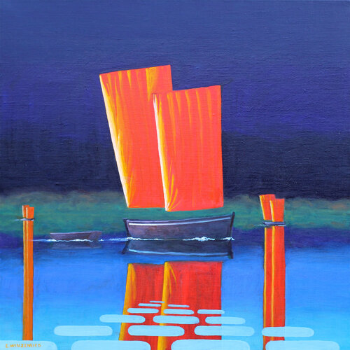 Régate nocturne di Eric Winzenried, Pittura in vendita su Singulart