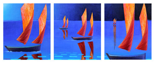 Triptyque : Régate poétique di Eric Winzenried, Pittura in vendita su Singulart