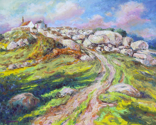 La chapelle St Michel au matin von Eric Winzenried, Malerei kaufen auf Singulart
