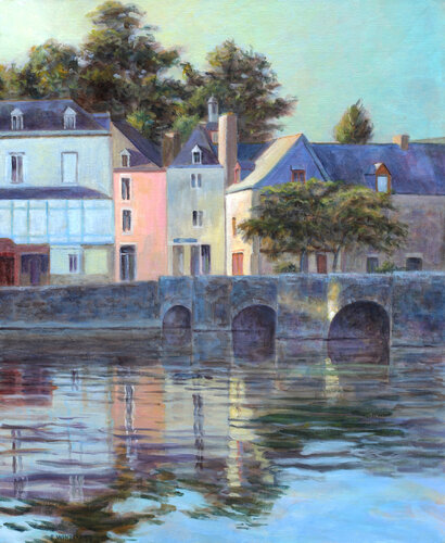 Lumière de fin de journée à St Goustan di Eric Winzenried, Pittura in vendita su Singulart