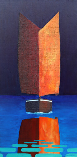 Nocturne du sinago en papillon de Eric Winzenried, Pintura a la venta en Singulart