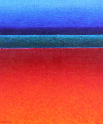 Paysage au champ rouge di Eric Winzenried, Pittura in vendita su Singulart
