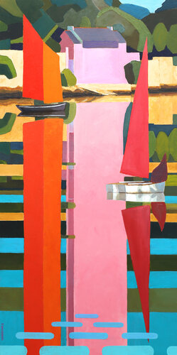 Synthèse de la maison rose by Eric Winzenried, Painting for Sale on Singulart