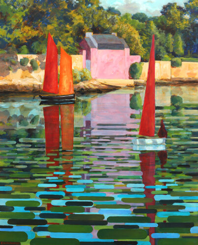 Lumière sur la maison rose by Eric Winzenried, Painting for Sale on Singulart