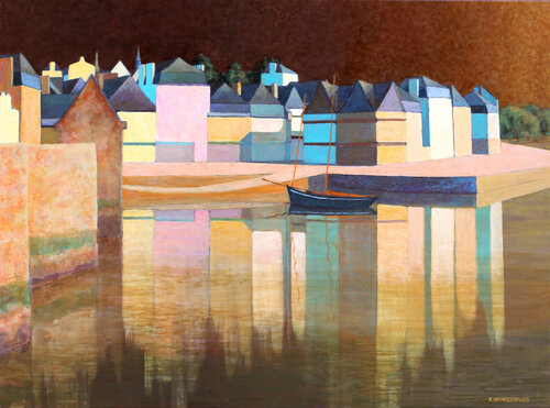 Mélodie de couleurs sur St Goustan di Eric Winzenried, Pittura in vendita su Singulart