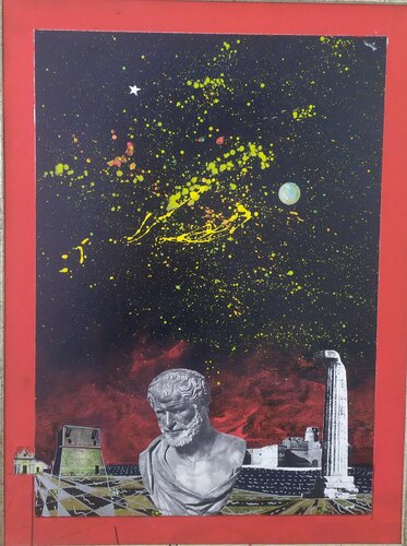 PYTHAGORAS  e la scuola Pitagorica von Giancarlo Siniscalchi, Malerei kaufen auf Singulart