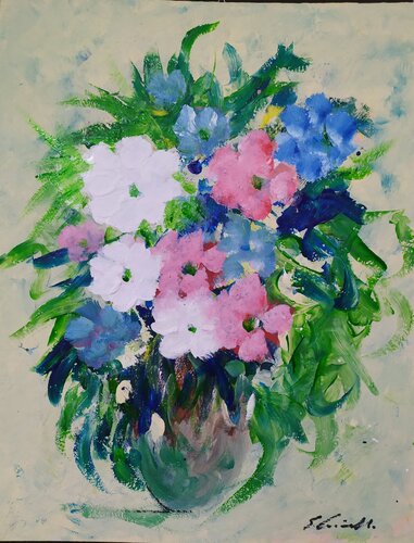 Vaso con fiori par Giancarlo Siniscalchi, Peinture en vente sur Singulart