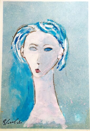 Volto in blu di Giancarlo Siniscalchi, Pittura in vendita su Singulart