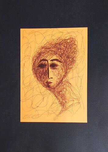 Volto di ragazza van Giancarlo Siniscalchi, Werk op papier te koop op Singulart