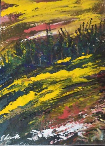 Paesaggio in giallo by Giancarlo Siniscalchi, 종이 for Sale on Singulart