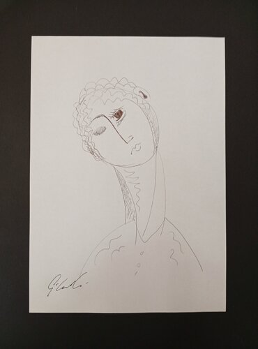 Volto con collo lungo by Giancarlo Siniscalchi, Drawing for Sale on Singulart