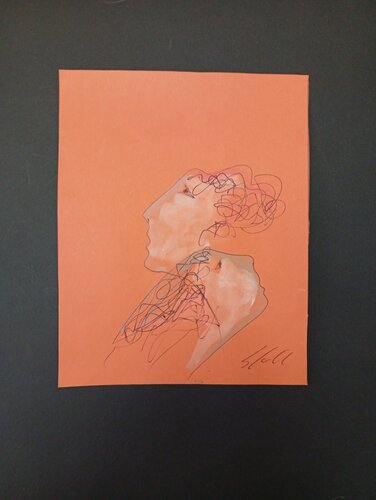 Due volti di Giancarlo Siniscalchi, Opera su carta in vendita su Singulart