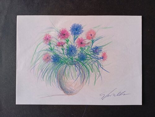 Vaso con fiori par Giancarlo Siniscalchi, Œuvre sur papier en vente sur Singulart