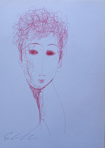 Volto in rosso par Giancarlo Siniscalchi, Œuvre sur papier en vente sur Singulart