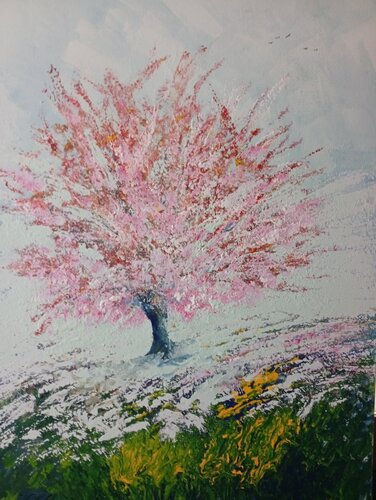 L' albero rosa... di Giancarlo Siniscalchi, Pittura in vendita su Singulart
