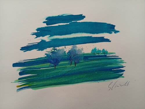 Paesaggio in verde di Giancarlo Siniscalchi, Opera su carta in vendita su Singulart