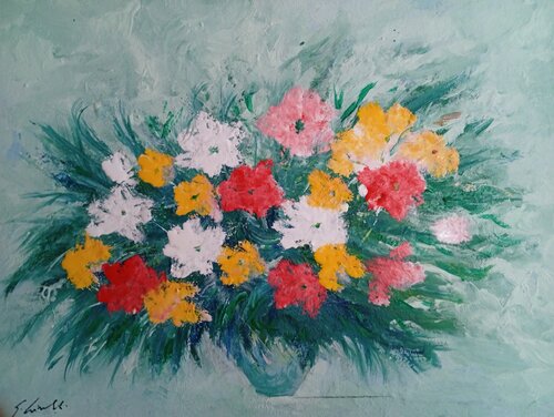 vaso con fiori von Giancarlo Siniscalchi, Malerei kaufen auf Singulart