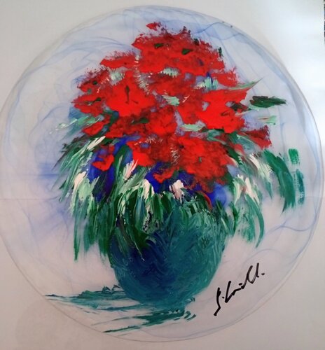 fiori rossi di Giancarlo Siniscalchi, Pittura in vendita su Singulart