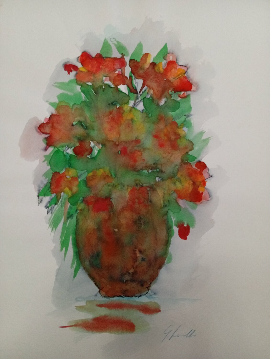 Vaso con fiori rossi Giancarlo Siniscalchi