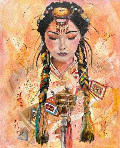 Flower woman van Ellen Siliakus, Schilderij te koop op Singulart