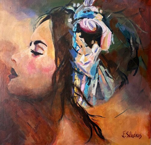 Close up woman par Ellen Siliakus, Peinture en vente sur Singulart