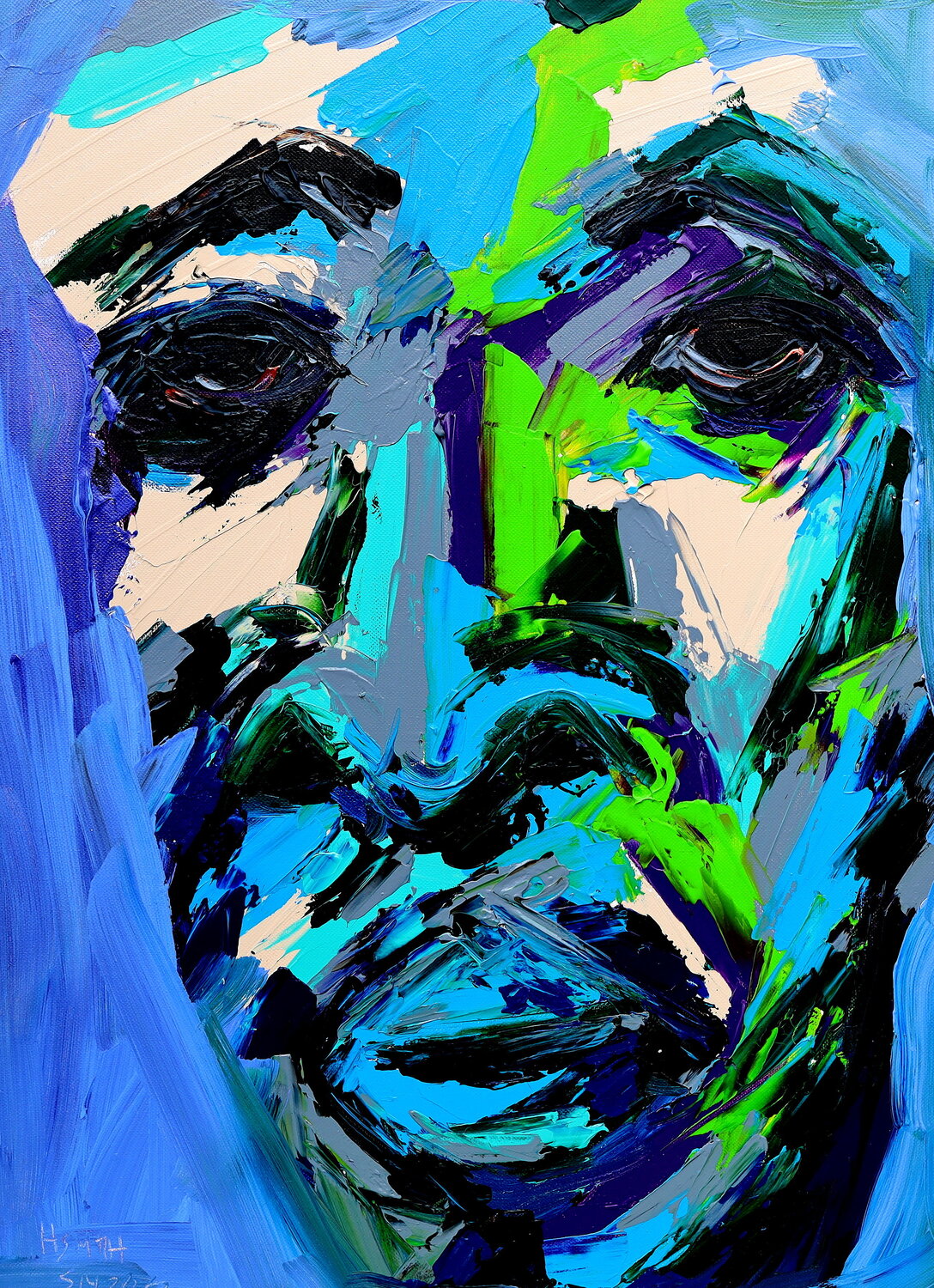 Untitled - Man of Color Series Harold Smith Originalgemälde zu verkaufen