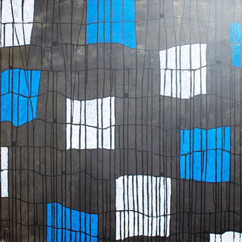 AT NIGHT - BEYOND THE GRIDS di Marc Laffolay, Pittura in vendita su Singulart