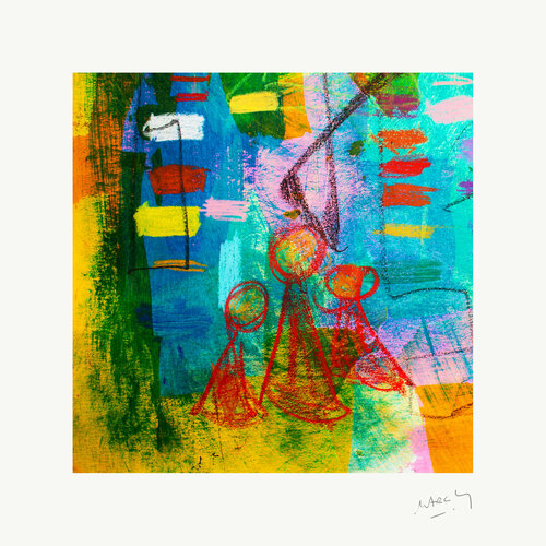 TROIS PERSONNAGES EN QUÊTE DE COULEURS von Marc Laffolay, Druck kaufen auf Singulart
