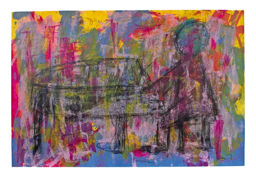 LE PIANISTE by Marc Laffolay, Work on Paper for Sale on Singulart