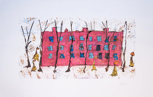 L'ATTENTE (SERIE "LES PASSANTS" van Marc Laffolay, Werk op papier te koop op Singulart