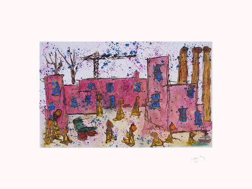 LA GRUE - (SERIE "LES PASSANTS" de Marc Laffolay, Obra en papel a la venta en Singulart