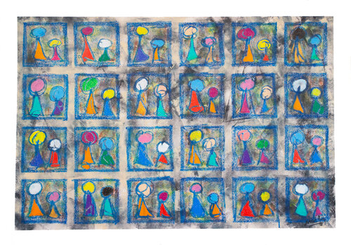 LES PASSANTS by Marc Laffolay, Work on Paper for Sale on Singulart