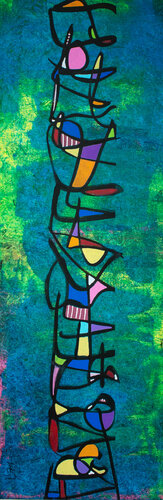 TENTATIVE D'ECRITURE #1921T "FARANDOLE" di Marc Laffolay, Pittura in vendita su Singulart