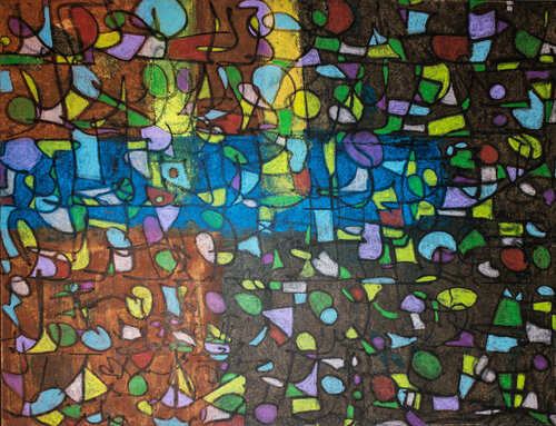 TENTATIVE D'ECRITURE #20012 "BLUE SKY AND SUN BEAMS" von Marc Laffolay, Malerei kaufen auf Singulart