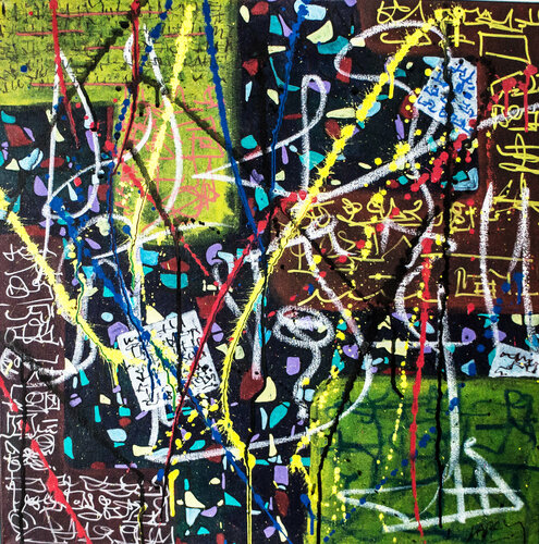 TENTATIVE D'ECRITURE #20014 "SOCIAL NETWORKS" van Marc Laffolay, Schilderij te koop op Singulart