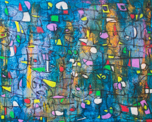 TENTATIVE D'ECRITURE #20021 "TWILIGHT CROSSING" van Marc Laffolay, Schilderij te koop op Singulart