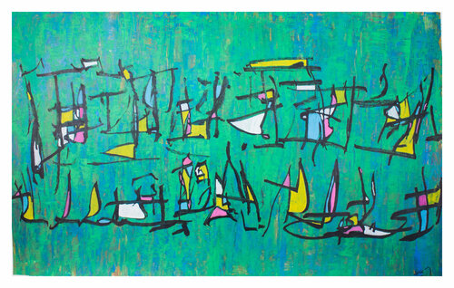 "CAVALCADE IN THE GARDEN "  TENTATIVE D'ECRITURE #18102 by Marc Laffolay, Work on Paper for Sale on Singulart