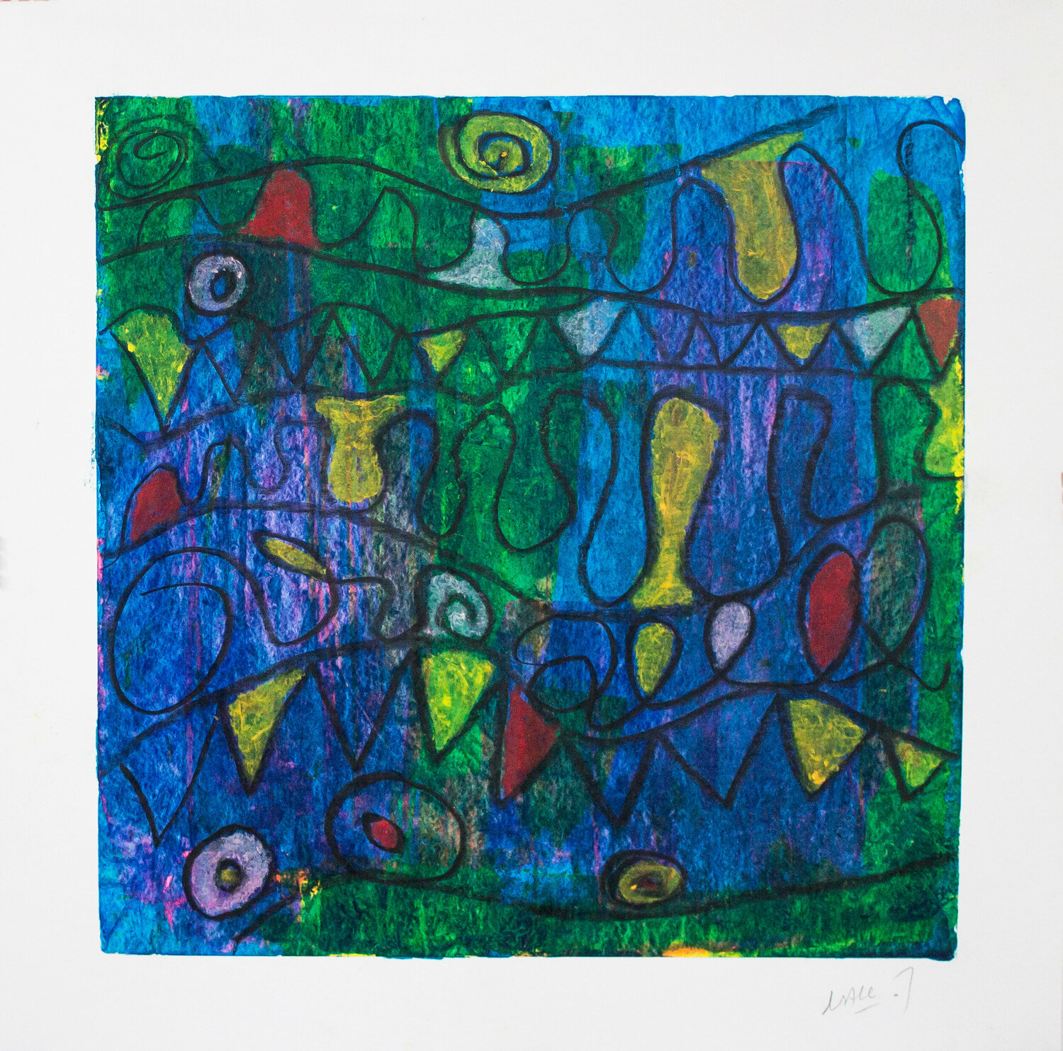 "ONE NIGHT NEAR A CIRCUS"  - TENTATIVE D'ECRITURE #20031P Marc Laffolay Werk auf Papier zu verkaufen