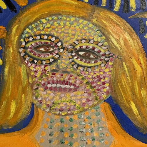 Closeup of Christina's face van Peter Locascio, Schilderij te koop op Singulart