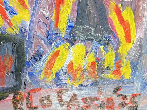 Aftermath of palisade's fire in California/ close up signature von Peter Locascio, Malerei kaufen auf Singulart